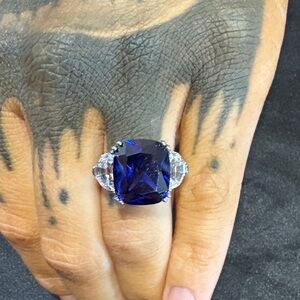 925 Synthetic Blue Sapphire Ring